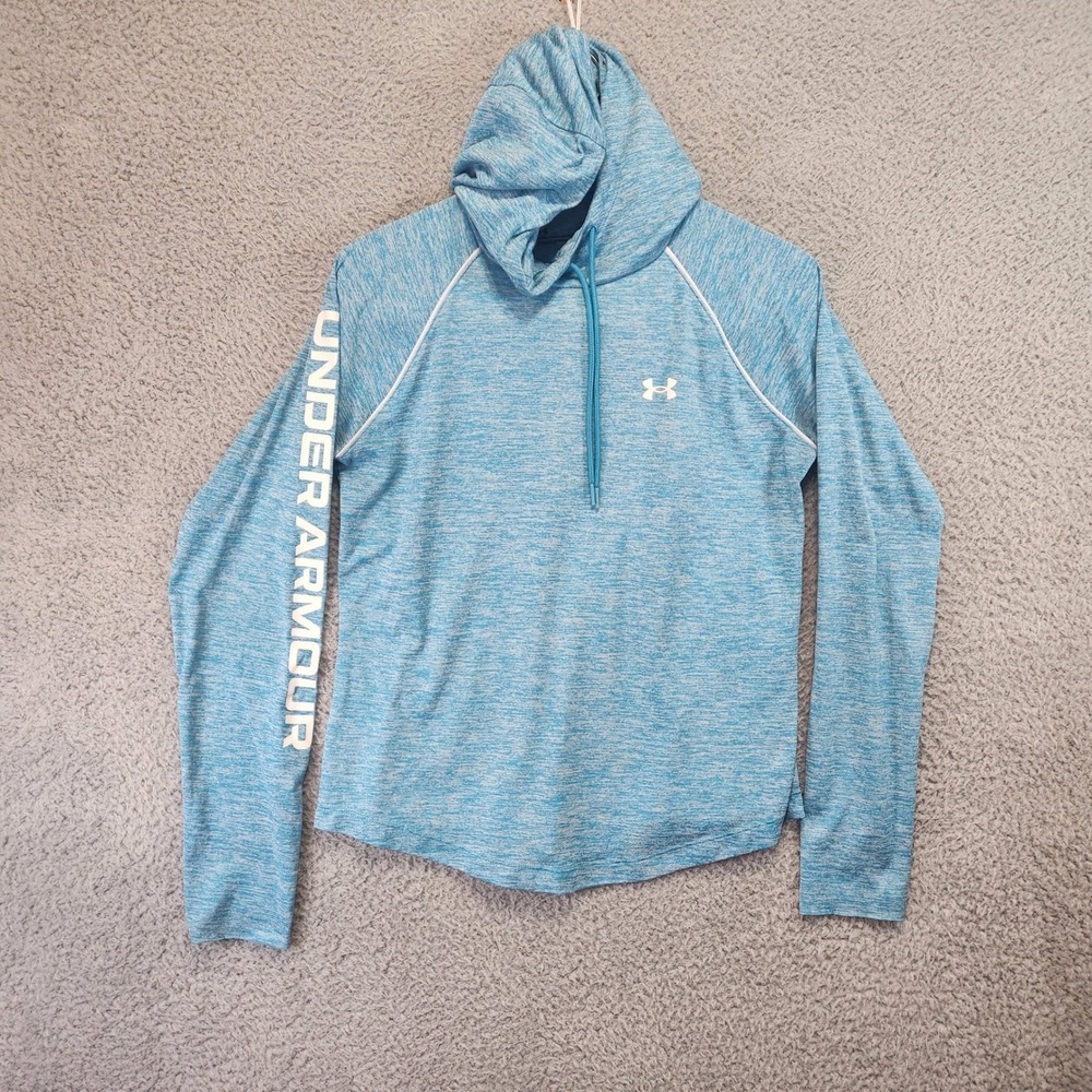 Under Armour‎ Heatgear Hoodie Pullover Womens Small Long Sleeve Logo Lightweight